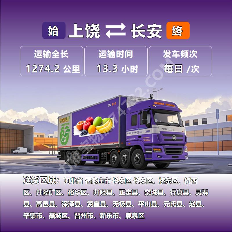江西省上饶市到河北省石家庄市长安区冷藏恒温运输_水果运输_(安捷物流)