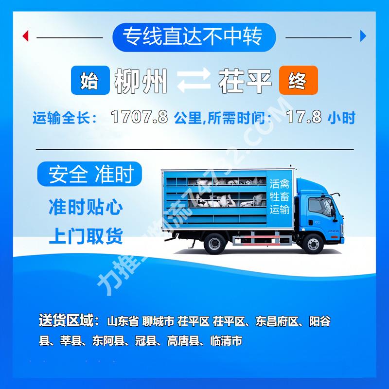 广西省柳州市到山东省聊城市茌平区牲畜运输(龙城物流)种公牛运输专业装卸