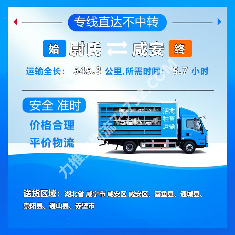 牲畜托运_河南省开封市尉氏县到湖北省咸宁市咸安区犊牛运输《通泰物流》